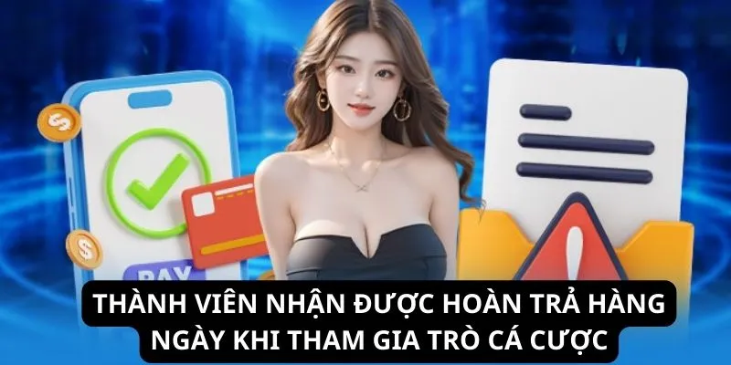 Thành viên nhận được hoàn trả hàng ngày khi tham gia trò cá cược